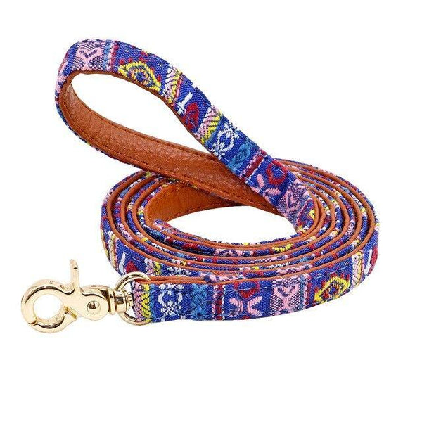 Laisse en cuir pour chien motifs colorés - Papattes & Moustaches