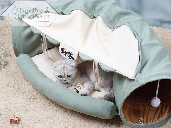 Tunnel pour chat motifs japonais - Papattes & Moustaches